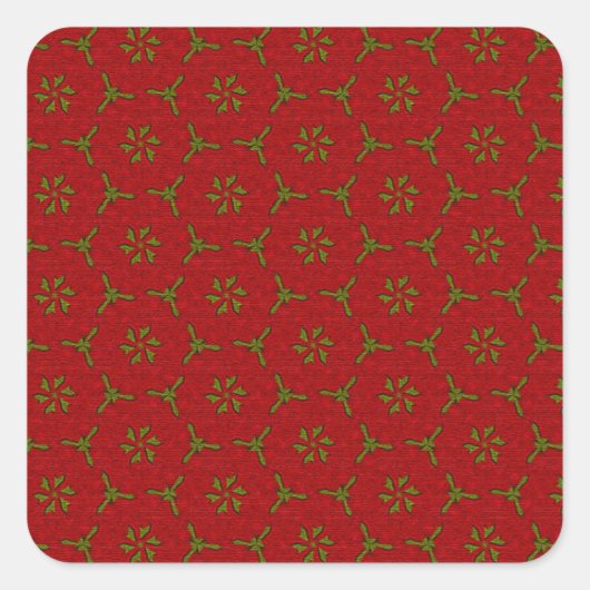 Weihnachtslace Pattern Quadratischer Aufkleber (Vorderseite)