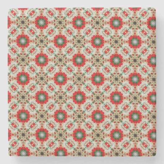 Weihnachtslace Pattern Steinuntersetzer (Vorderseite)