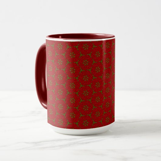 Weihnachtslace Pattern Tasse (Vorderseite Links)