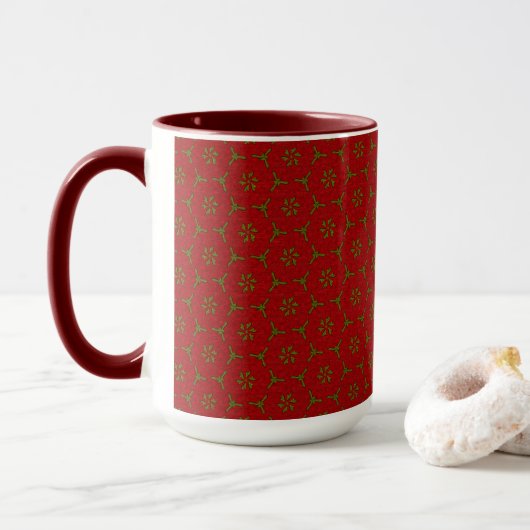 Weihnachtslace Pattern Tasse (Mit Donut)