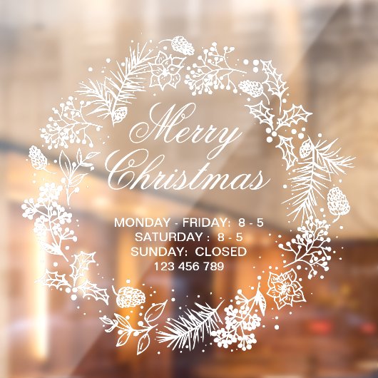 Weihnachtsladen Dekoration Feiertag Saison Weiß Fensteraufkleber (Blatt 2)