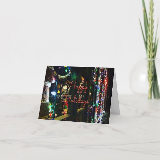 Weihnachtsladen Feiertagskarte (Vorderseite)