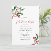 Weihnachtsladen Party laden Winterbeeren ein Einladung (Stehend Vorderseite)