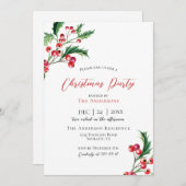 Weihnachtsladen Party laden Winterbeeren ein Einladung (Vorne/Hinten)