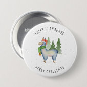 Weihnachtslama Button (Vorne & Hinten)