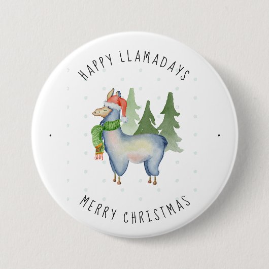 Weihnachtslama Button (Vorderseite)