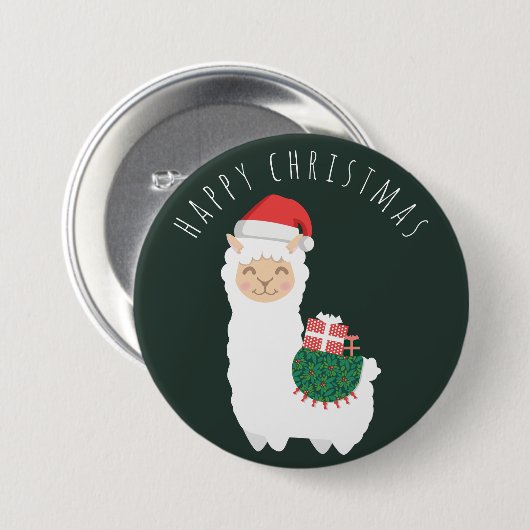 Weihnachtslama Button (Vorne & Hinten)