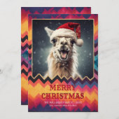 Weihnachtslama Einladung (Vorne/Hinten)