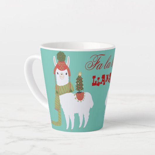 Weihnachtslama-Fa-Lala Milchtasse (Linke Ecke)