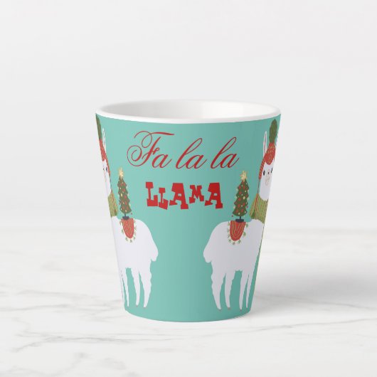 Weihnachtslama-Fa-Lala Milchtasse (Vorderseite)