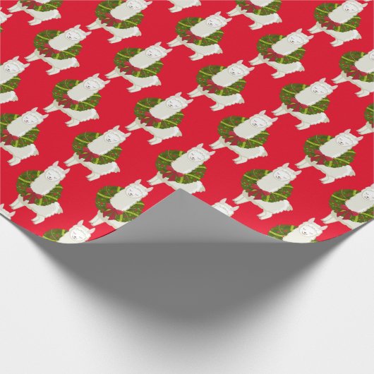 Weihnachtslama Geschenkpapier (Ecke)