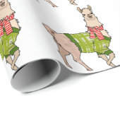 Weihnachtslama Geschenkpapier (Rolleneckpunkt)