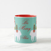 Weihnachtslama-Gewohnheit Tasse (Zentrum)