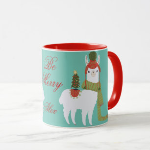 Weihnachtslama-Gewohnheit Tasse