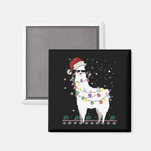 Weihnachtslama Magnet (Vorderseite/Rückseite)