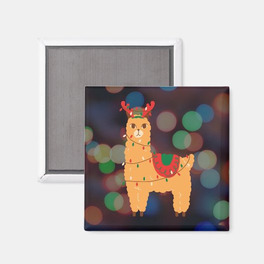 Weihnachtslama Magnet (Vorderseite/Rückseite)