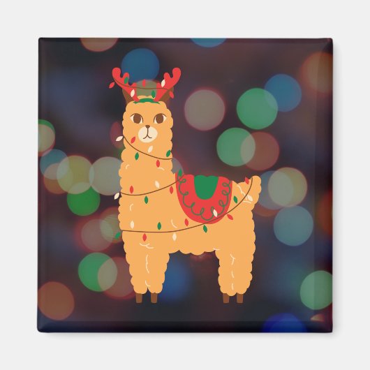 Weihnachtslama Magnet (Vorne)
