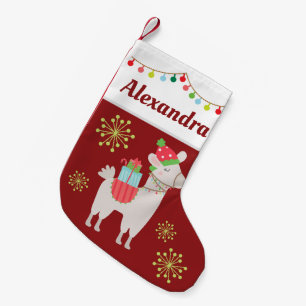 Weihnachtslama mit Ihrem Namen Kleiner Weihnachtsstrumpf