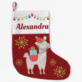 Weihnachtslama mit Ihrem Namen Kleiner Weihnachtsstrumpf (Vorderseite)