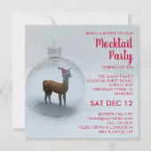 Weihnachtslama Mocktail Party Urlaub Einladung (Vorderseite)