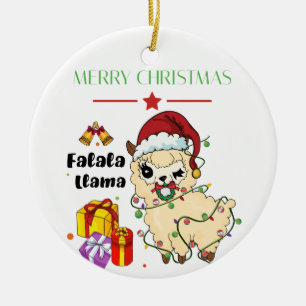 Weihnachtslama-Ornament Keramik Ornament
