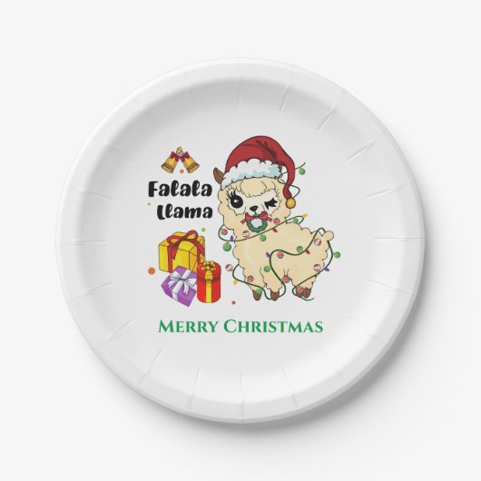 Weihnachtslama-Papierplatte Pappteller (Vorderseite)
