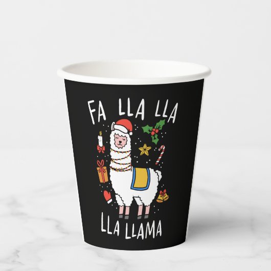 Weihnachtslama Pappbecher (Vorderseite)