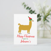Weihnachtslama Postkarte (Stehend Vorderseite)