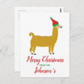 Weihnachtslama Postkarte (Vorne/Hinten)