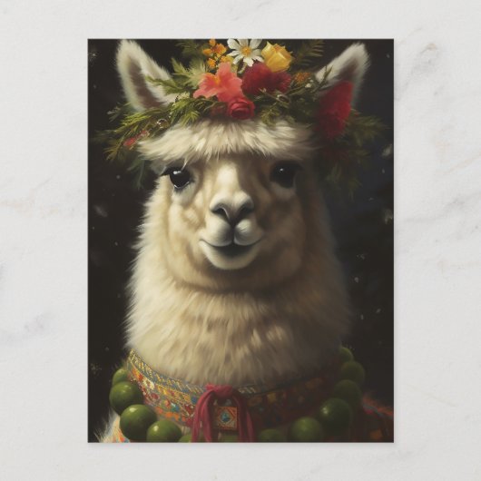 Weihnachtslama Postkarte (Vorderseite)