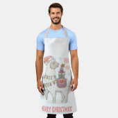 Weihnachtslama Schürze (Getragen)