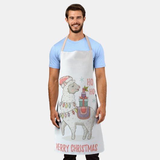Weihnachtslama Schürze (Getragen)