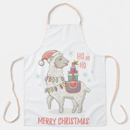 Weihnachtslama Schürze (Vorderseite)