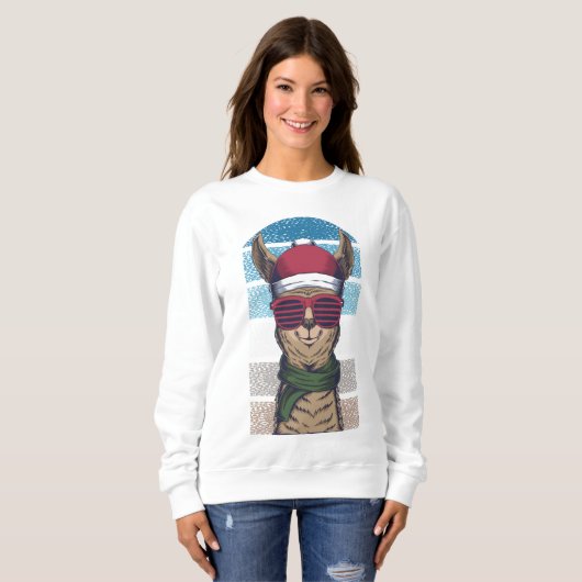 Weihnachtslama Sweatshirt (Vorne ganz)