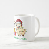 Weihnachtslama-Tasse Kaffeetasse (VorderseiteRechts)