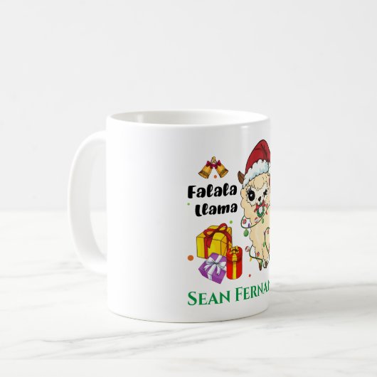 Weihnachtslama-Tasse Kaffeetasse (Vorderseite Links)