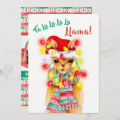 Weihnachtslama und Foto Feiertagskarte (Vorne/Hinten)