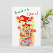 Weihnachtslama und Foto Feiertagskarte (Stehend Vorderseite)