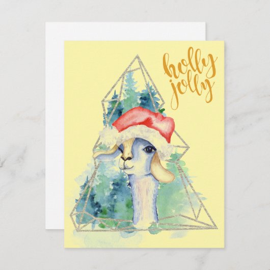 Weihnachtslama - Weihnachtskarte Feiertagskarte (Vorne/Hinten)