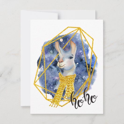 Weihnachtslama - Weihnachtskarte Feiertagskarte (Vorderseite)