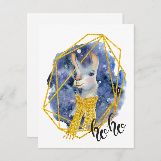 Weihnachtslama - Weihnachtskarte Feiertagskarte (Vorne/Hinten)