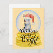 Weihnachtslama - Weihnachtskarte Feiertagskarte (Vorne/Hinten)