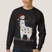 Weihnachtslama Weihnachtsmannmütze Ugly Xmas Tree  Sweatshirt (Vorderseite)