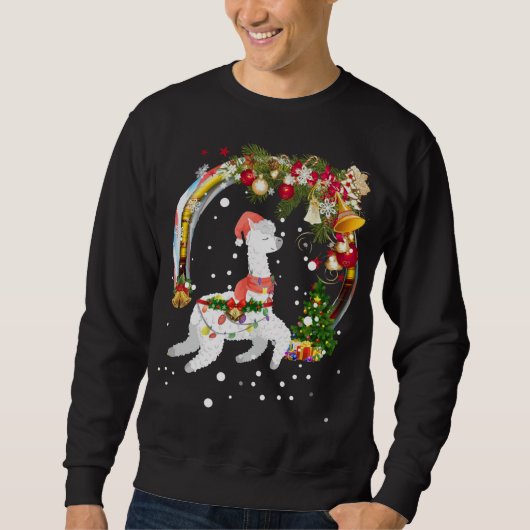 Weihnachtslama Weihnachtsmannmütze Ugly Xmas Tree Sweatshirt (Vorderseite)