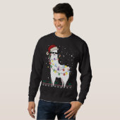 Weihnachtslama Weihnachtsmannmütze Ugly Xmas Tree Sweatshirt (Vorne ganz)
