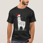 Weihnachtslama Weihnachtsmannmütze Ugly Xmas Tree  T-Shirt (Vorderseite)