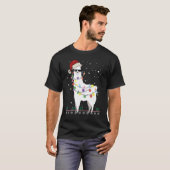 Weihnachtslama Weihnachtsmannmütze Ugly Xmas Tree T-Shirt (Vorne ganz)