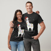 Weihnachtslama Weihnachtsmannmütze Ugly Xmas Tree T-Shirt (Unisex)
