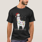 Weihnachtslama Weihnachtsmannmütze Ugly Xmas Tree T-Shirt (Vorderseite)
