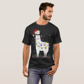 Weihnachtslama Weihnachtsmannmütze Ugly Xmas Tree  T-Shirt (Vorne ganz)